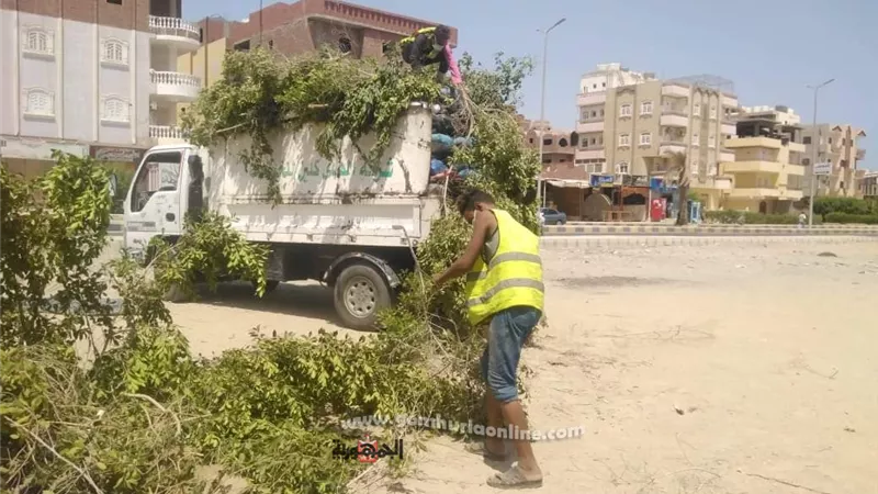 تكثيف أعمال النظافة ورفع المخلفات بمنطقة البلوكات بالقصير