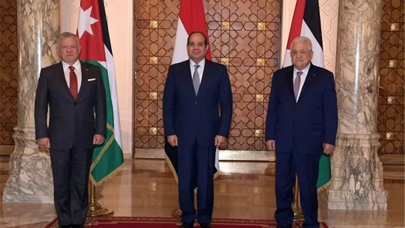 بدء اعمال القمة الثلاثية المصرية الاردنية الفلسطينية بمقر رئاسة الجمهورية