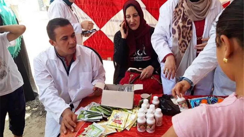 قافلتين طبيتين تعالج 6 الاف و505 رأس ماشية وطائر بقريتين بالشرقية