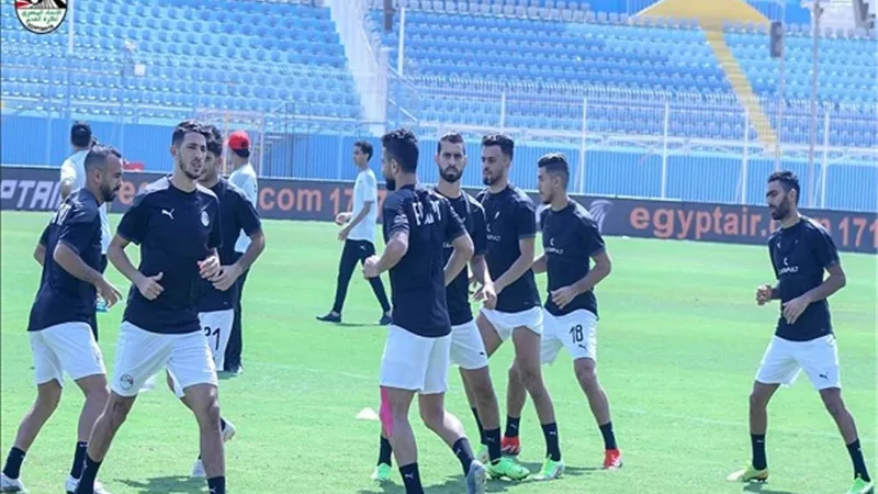 منتخب مصر يخوض مرانه الصباحى قبل السفر الى الجابون