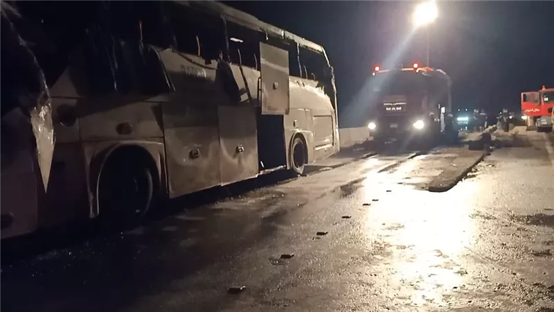خروج 16 حالة من مصابي حادث أتوبيس طريق السويس و18 تحت الملاحظة بالمستشفى العام