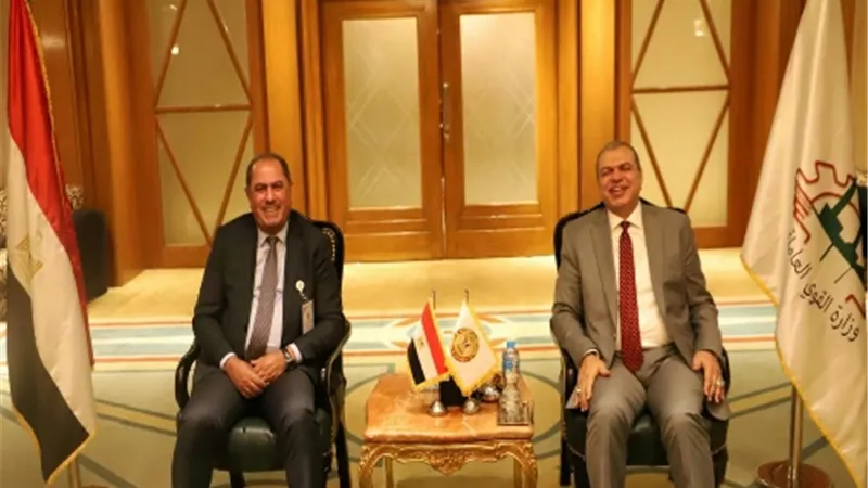 سعفان يلتقي امين العام للاتحاد الدولي لنقابات العمال العرب