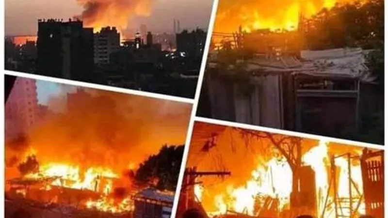 أهالي عزبة الورد يروون تفاصيل الليلة المرعبة بسبب حريق مغالق الخشب بالشرابية.. صور