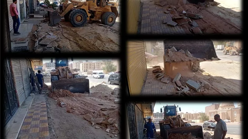 ٥٠ إزالة فورية تعوق تطوير شوارع الغردقة
