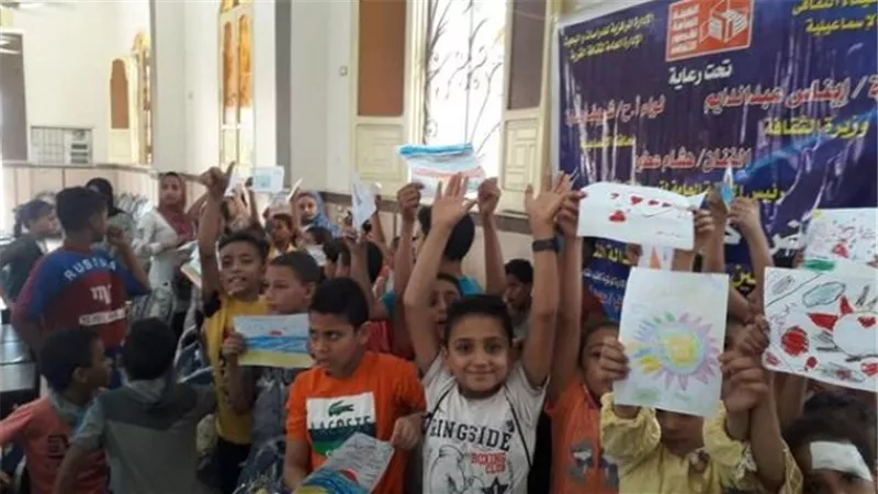 قطار مشروع كتاب القرية الثقافي يتجه إلى المزارعة بالإسماعيلية..صور