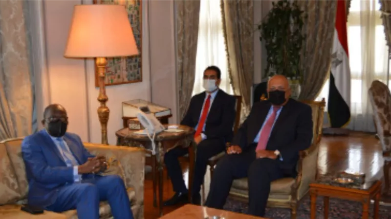 سامح شكري يستقبل نظيره الكونغولي في مقر الخارجية