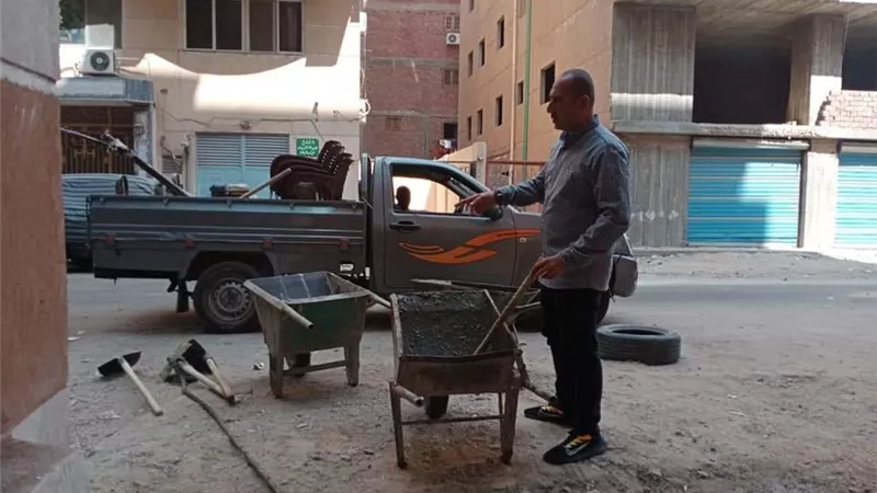 رصد حالة بناء مخالف بشارع النهضه واتخاذ الإجراءات القانونية