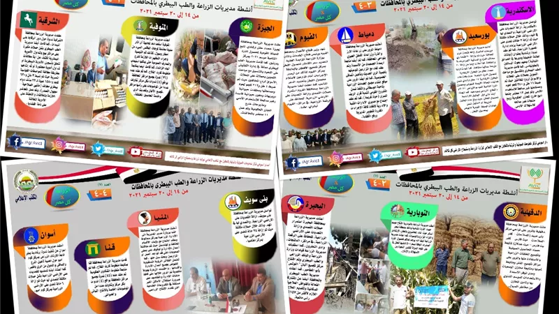 تعرف على أنشطة وجهود مديريات الزراعة والطب البيطري.. انفوجراف