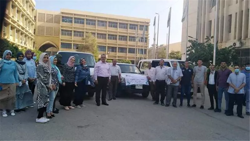 انطلاق قافلة جامعة الزقازيق لقرية الدبيكى بمركز الحسينية ضمن مبادرة حياة كريمة