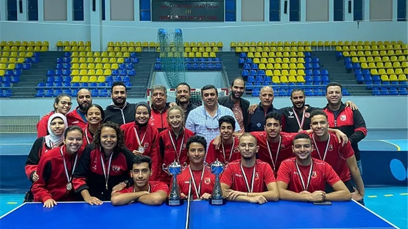 فرق الأهلى تشارك فى بطولة الجمهورية لتنس الطاولة