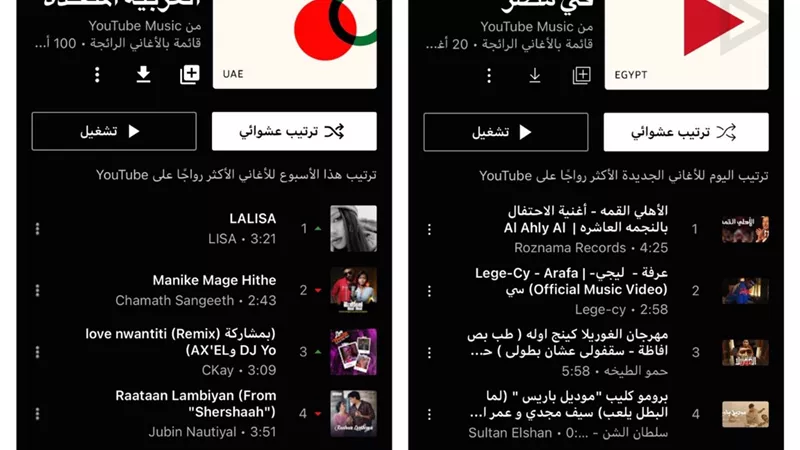 29 سبتمبر.. إطلاق YouTube Charts