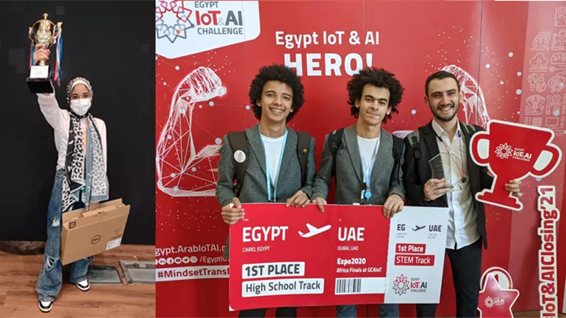 فريق مدرسة STEM بالعبور يفوز بالمركز الأول في مسابقة الذكاء الاصطناعى
