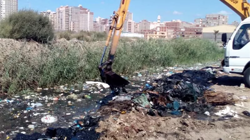 تطهير ورفع كفاءة مصرف عزبة فرعون والمنشية البحرية