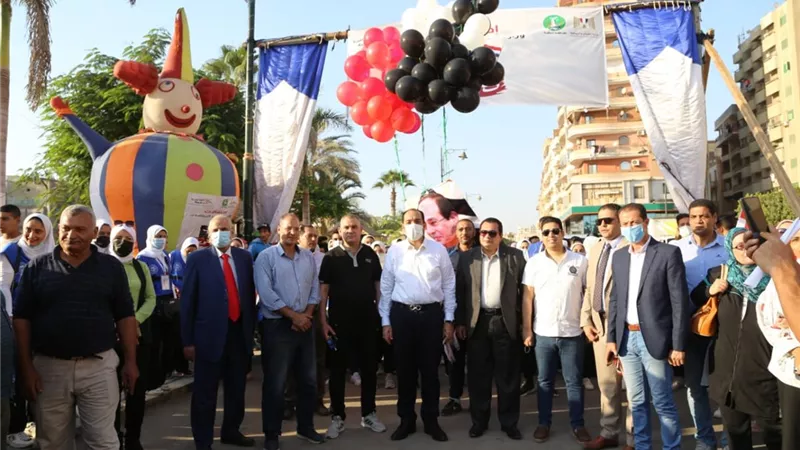 مسيرة رياضية بشبين الكوم احتفالاً بذكري انتصارات أكتوبر المجيدة