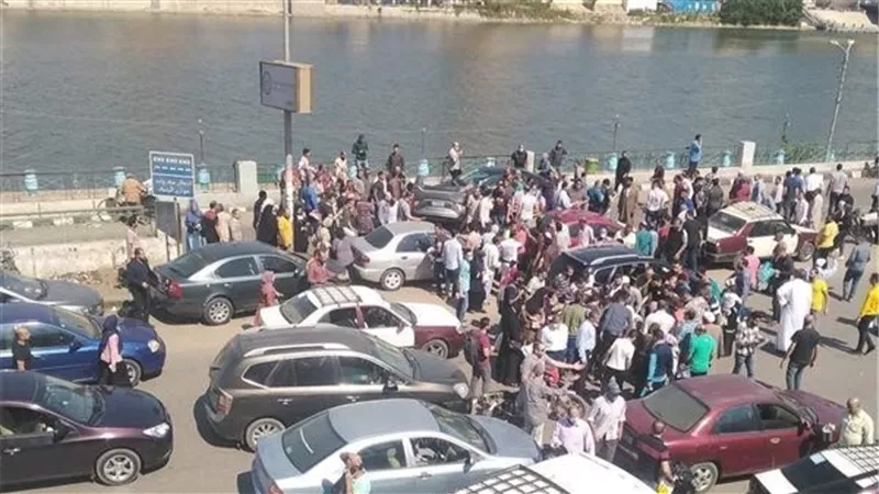 علي غرار أفلام الاكشن سيارة تطير وتصطدم ب3 سيارات في المنصورة