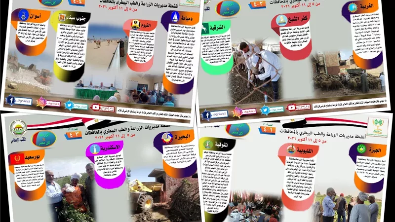 تعرف على أنشطة وجهود مديريات الزراعة والطب البيطري.. انفوجراف
