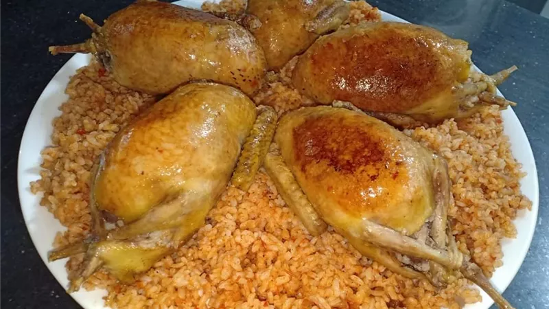 حمام بالارز الأحمر بطريقة سهلة للشيف منى الحسينى