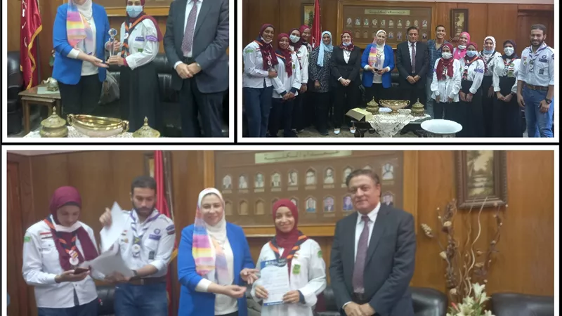 ألسن عين شمس تكرم فريق الجوالات الفائز بالمركز الثاني على مستوى الجامعة