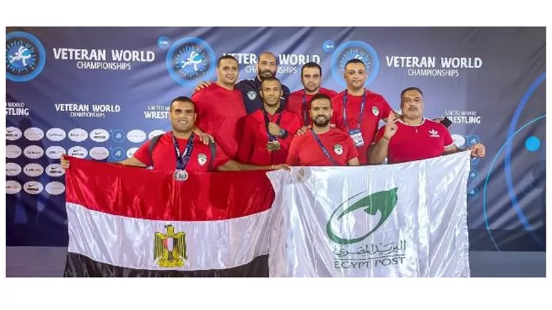 البريد المصري يحصد ميدالية ذهبية واثنين فضية وبرونزية .. في ختام بطولة العالم للمصارعة باليونان