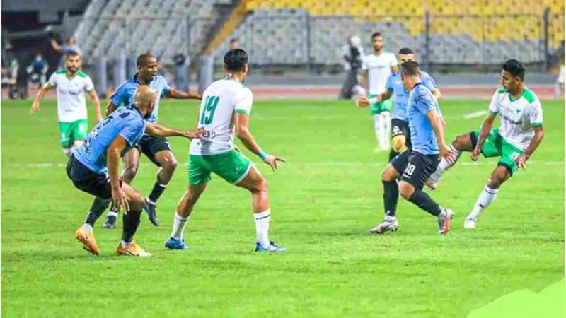 المصرى يسجل هدف التعادل أمام المحلة