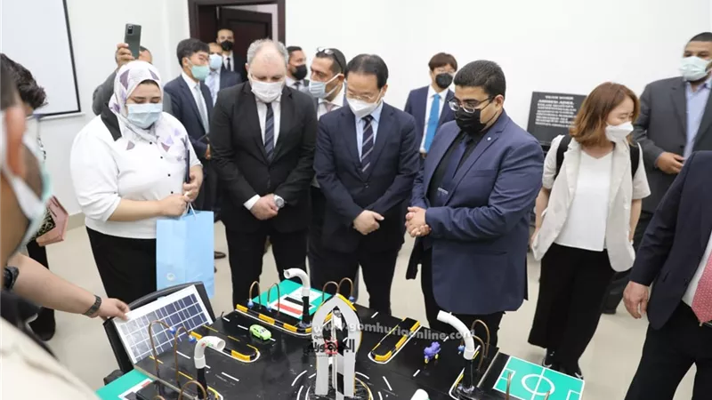نائب محافظ بنى سويف يرافق نائب وزير التعاون الدولي بكوريا الجنوبية في زيارة الجامعة التكنولوجية
