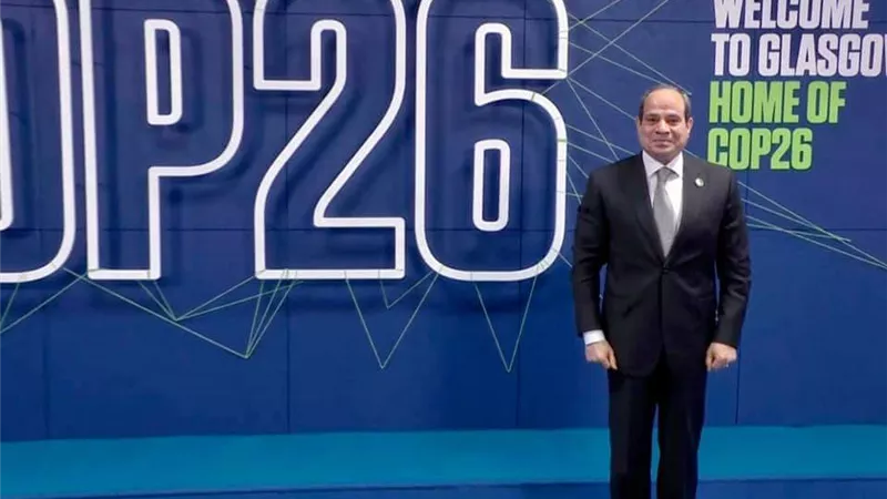 الرئيس السيسي يلقي كلمة مصر أمام قمة تغير المناخ بجلاسجو
