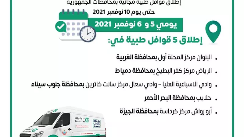 إطلاق 5 قوافل طبية ضمن مبادرة رئيس الجمهورية 