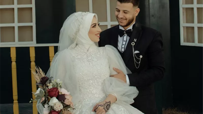 خالد وعروسته.. من القاعة الملكية الى عش الزوجية.. ألف مبروك