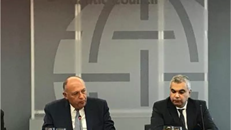 شكرى يستعرض رؤية مصر مع المجلس الاطلنطى