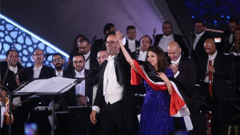 ماجدة الرومي ملاك الطرب تعانق العلم المصرى فى ختام الموسيقى العربية 30.. صور