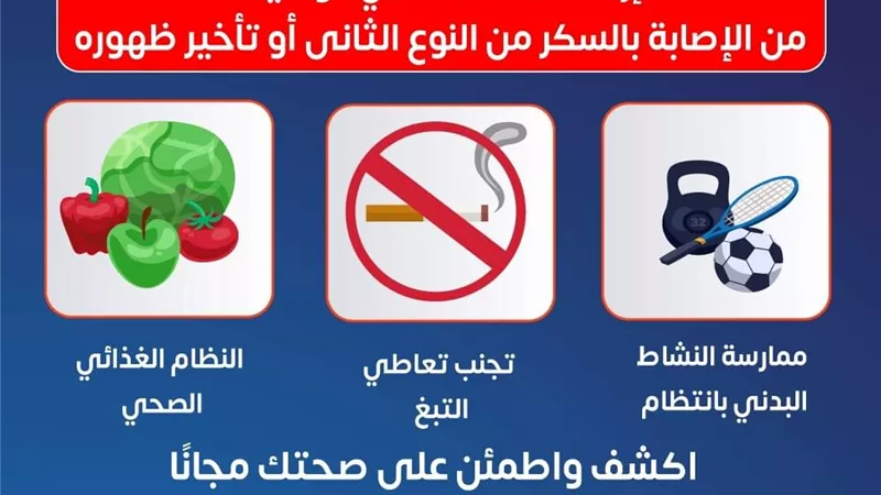 ٣ إرشادات للوقاية من الإصابة بالسكري.. انفوجراف