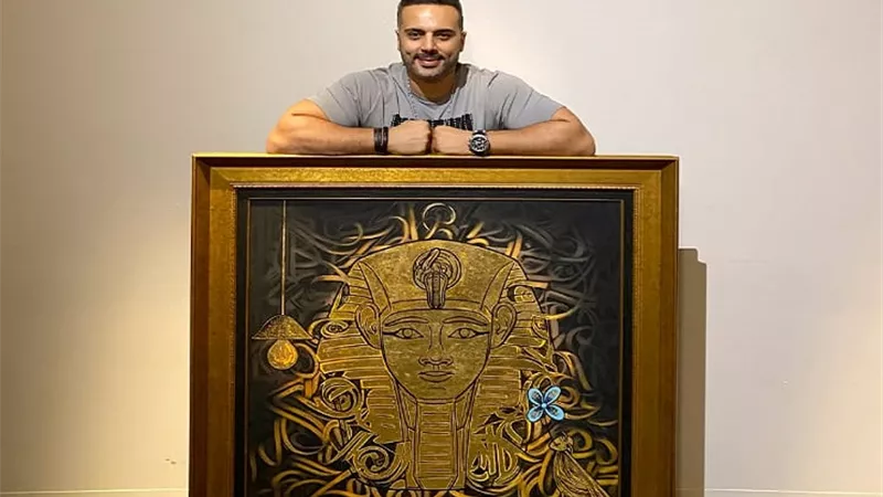 لوحه من الذهب يعرضها الفنان احمد فريد في حدث عالمي في امريكا