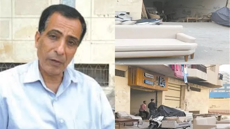جراجات عمارات الأوقاف بالمنتزة.. تحولت إلي مصانع أثاث وملابس