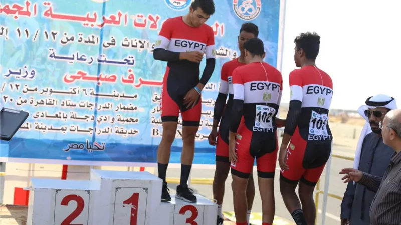 برونزية لمصر وذهبية للكويت والأردن في اليوم الرابع للبطولة العربية لدراجات الطريق