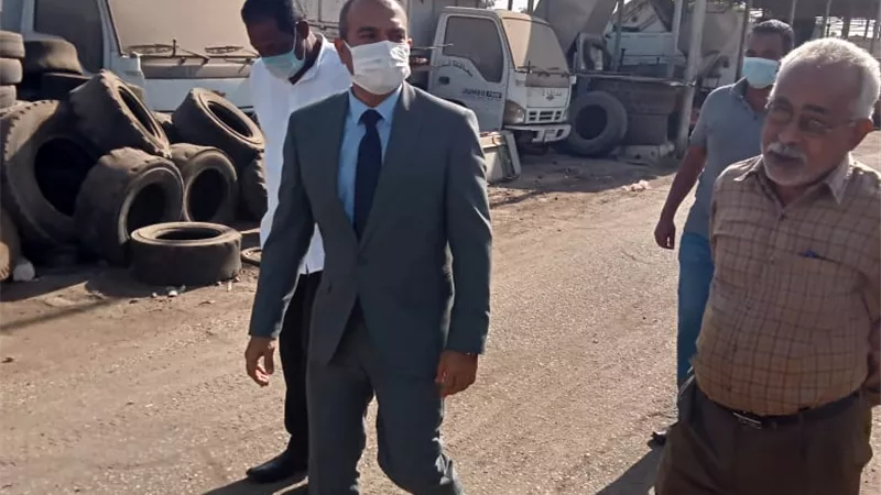 السكرتير العام المساعد يتفقد الحملة الميكانيكية للوحدة المحلية لمركز قنا