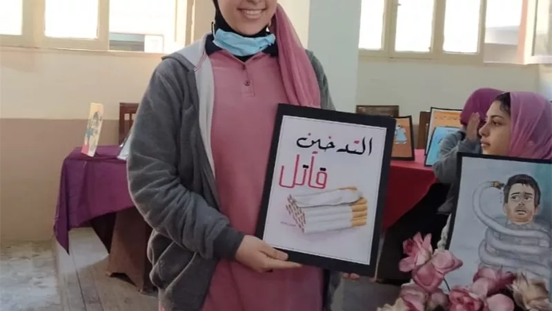 معارض فنية للوقاية من كورونا في مدارس دمياط ..صور