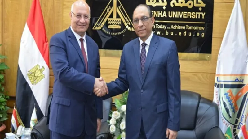 جامعة بنها تبحث أوجه التعاون مع معهد الإذاعة والتليفزيون والمجلس القومي للسكان