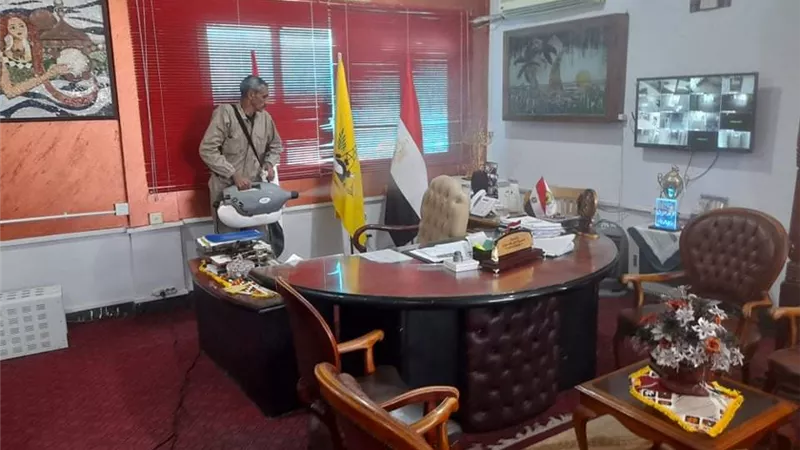 استمرار عمليات التطهير والتعقيم للمصالح الحكومية بشمال سيناء