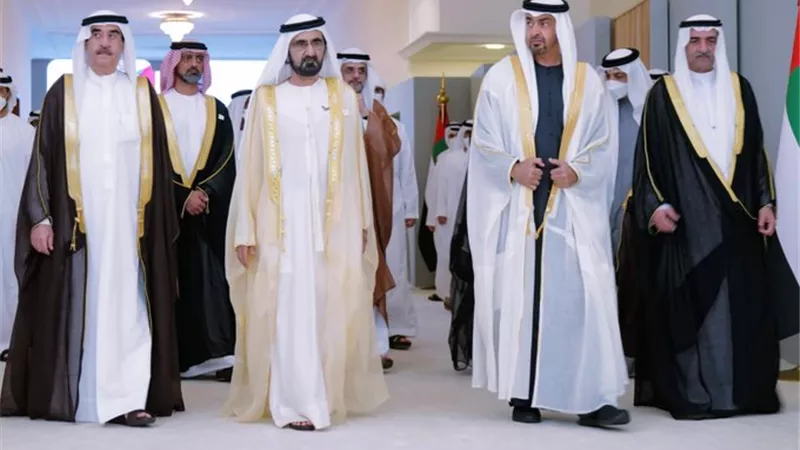 بن زايد وبن راشد وحكام الإمارات يشهدون الاحتفال بالذكرى الخمسين لتأسيس الاتحاد