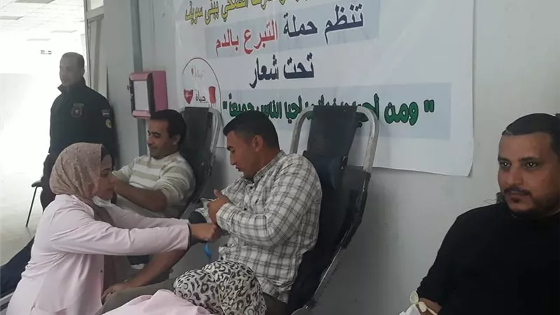 مواصلة حملات التبرع بالدم فى شركة مياه بنى سويف