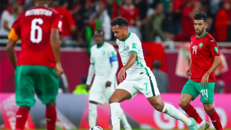 المغرب يتفوق على السعودية بهدف فى الشوط الأول بكأس العرب