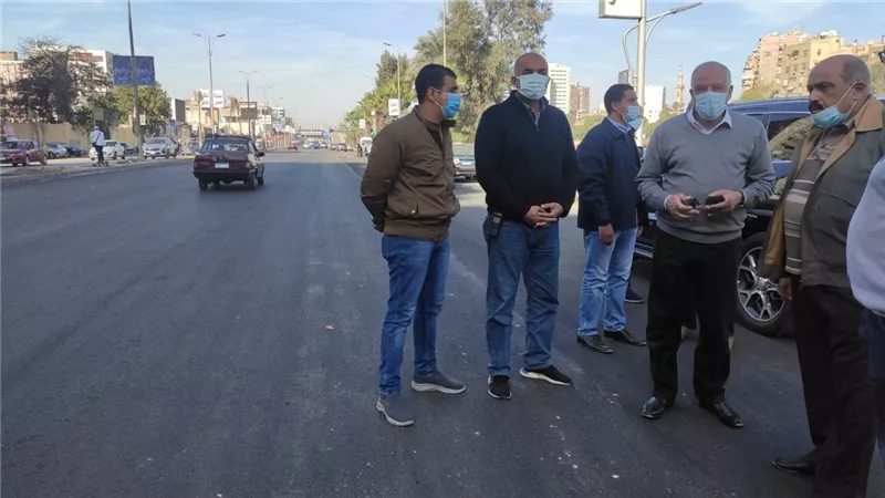 محافظ الجيزة يتفقد أعمال رصف وتطوير شارع النيل