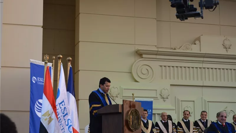 وزير الرياضة يشهد حفل تخرج الحاصلين على ماجستير إدارة الأعمال جامعة اسلسكا
