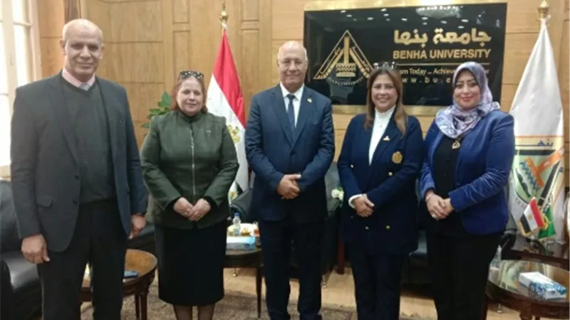 رئيس جامعة بنها يستقبل وكيل لجنة التعليم بمجلس الشيوخ