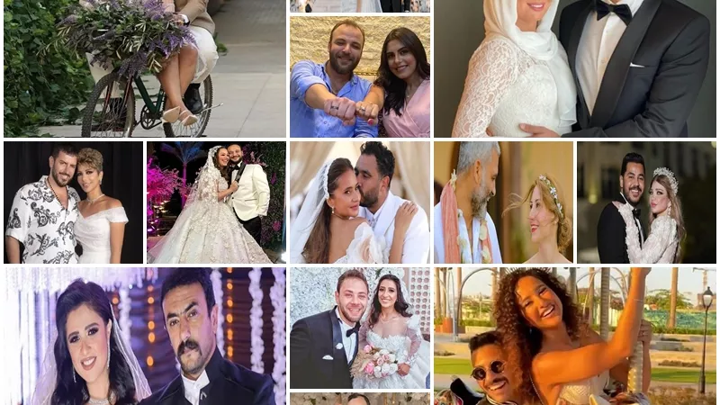 فراج وبسنت على العجلة وأبو الروس فى الملاهي.. زيجات أثارت الجدل وتصدرت التريند فى 2021