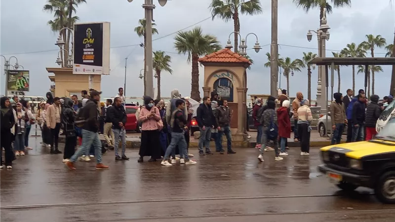 الاسكندرية تشهد انخفاض حادا في درجات الحرارة .. امطار غزيره بالعامريه ومتفرقه بوسط المدينه