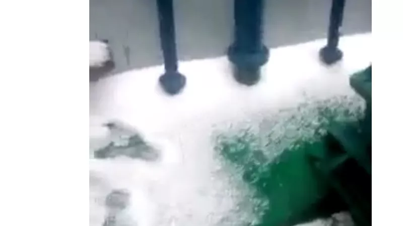 بالفيديو .. الثلوج تغطى ميناء اسكندرية