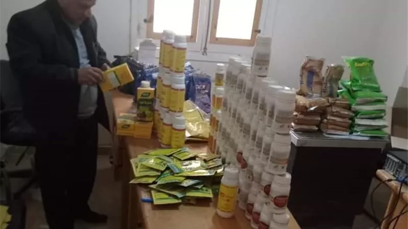 ضبط مبيدات منتهية الصلاحية بمدينة الحمام بمطروح