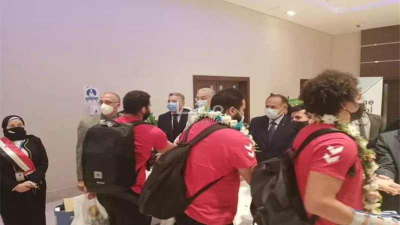 منتخب اليد فى القاهرة بعد ختام مشاركته فى دورة الودية