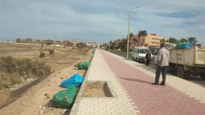 حملات مكثفة لنظافة وتجميل ميادين سفاجا بالبحر الأحمر